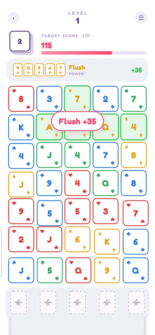 Scoring a flush